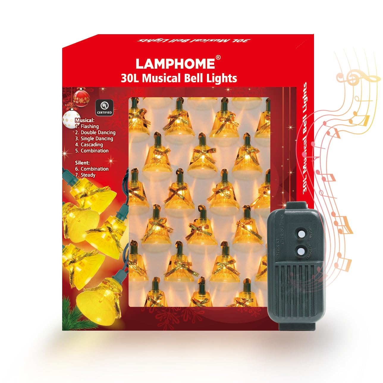 Amazon.com: LAMPHOME 30 Lights Christmas Musical Bell String